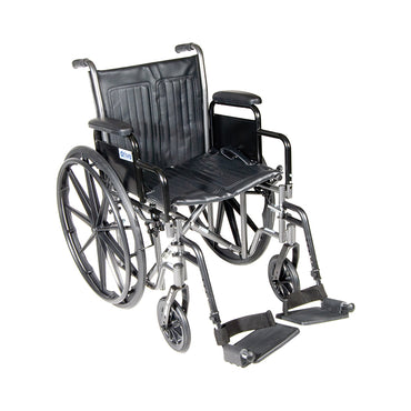 Drive Medical SSP218DDA-SF Silver Sport 2 Wheelchair, Detachable Desk Arms, Swing away Footrests, 18" Seat